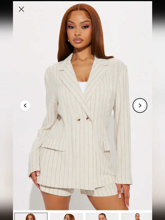 Fashion Nova Jackets & Blazers - Fashion Nova Linen Blend Beige Jacket Short Summer Suit Sz XL